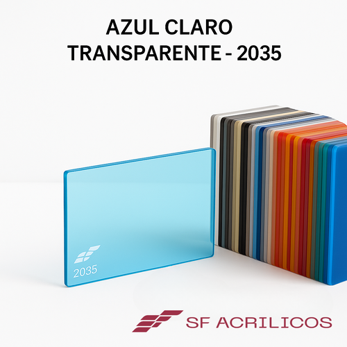 ACRILICO AZUL CLARO TRANSPARENTE