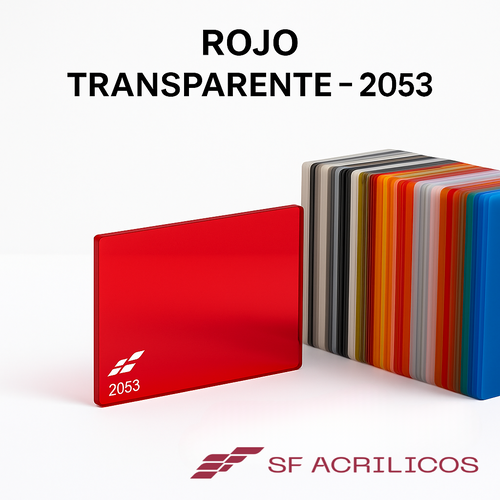ACRILICO ROJO TRANSPARENTE