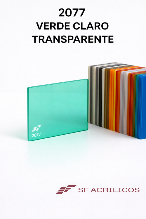 ACRILICO VERDE CLARO TRANSPARENTE